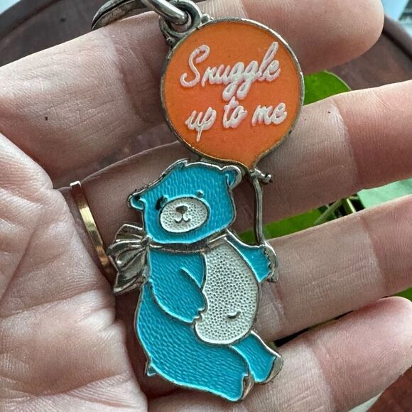 Vintage Snuggly Blue Bear Key Chain - Picture 3 of 4